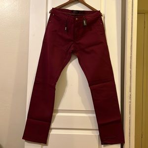 BNWOT Men's Massimo Dutti Pants - Burgundy, Size 34